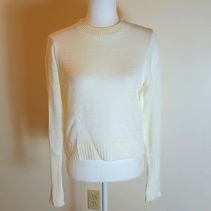 Express white long sleeve crewneck knit sweater